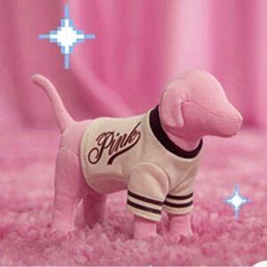 PINK Victoria's Secret Plush Dog with White and Black Sweater